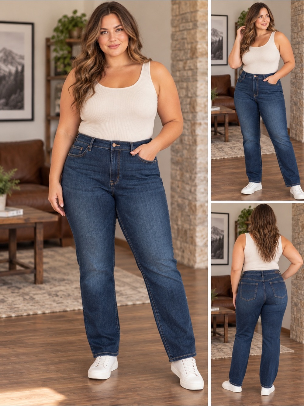 Judy Blue Straight Leg Jeans in Dark Blue Wash 18W NWT